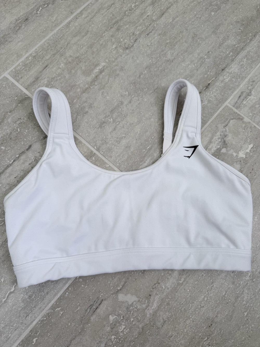 Gymshark White Sports Bra Small Adjustable Straps Medium Support Activewear